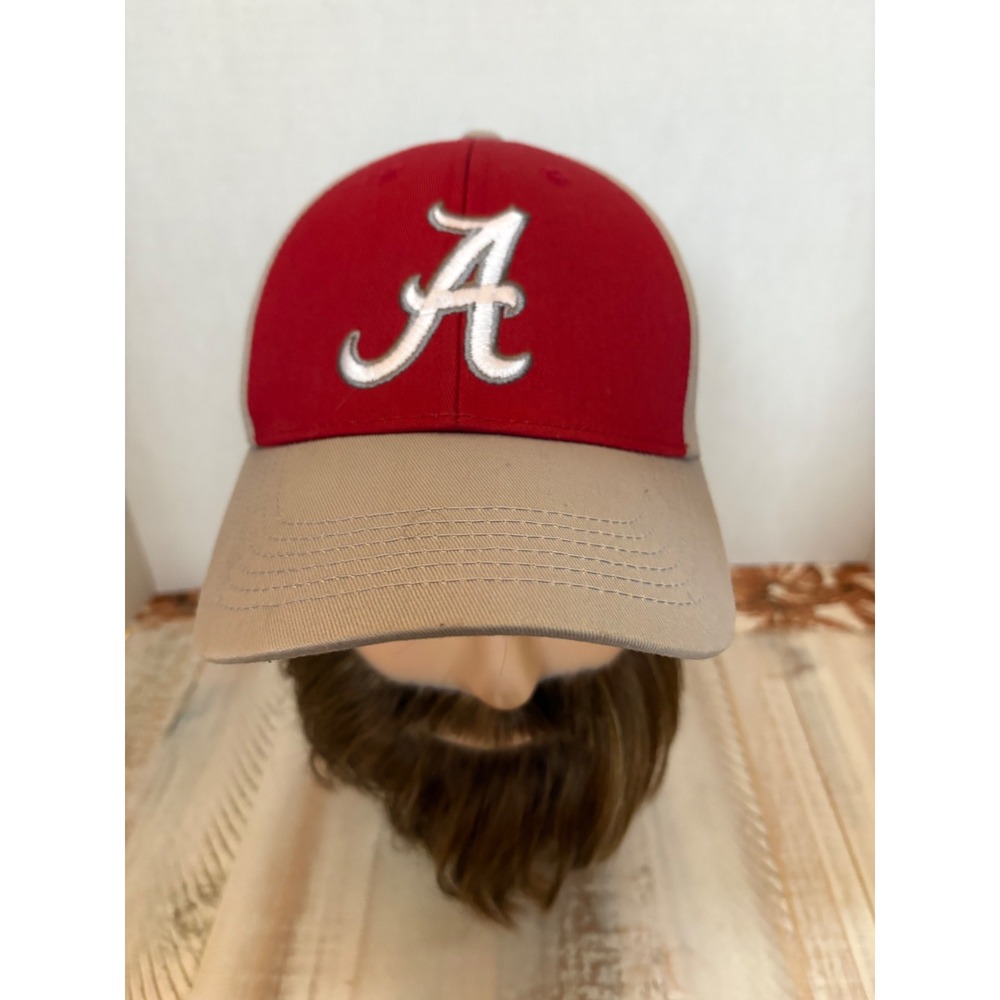 Alabama Crimson Tide Hat Mens Red Tan Adjustable Strapback Baseball Cap Bama A - Picture 2 of 5